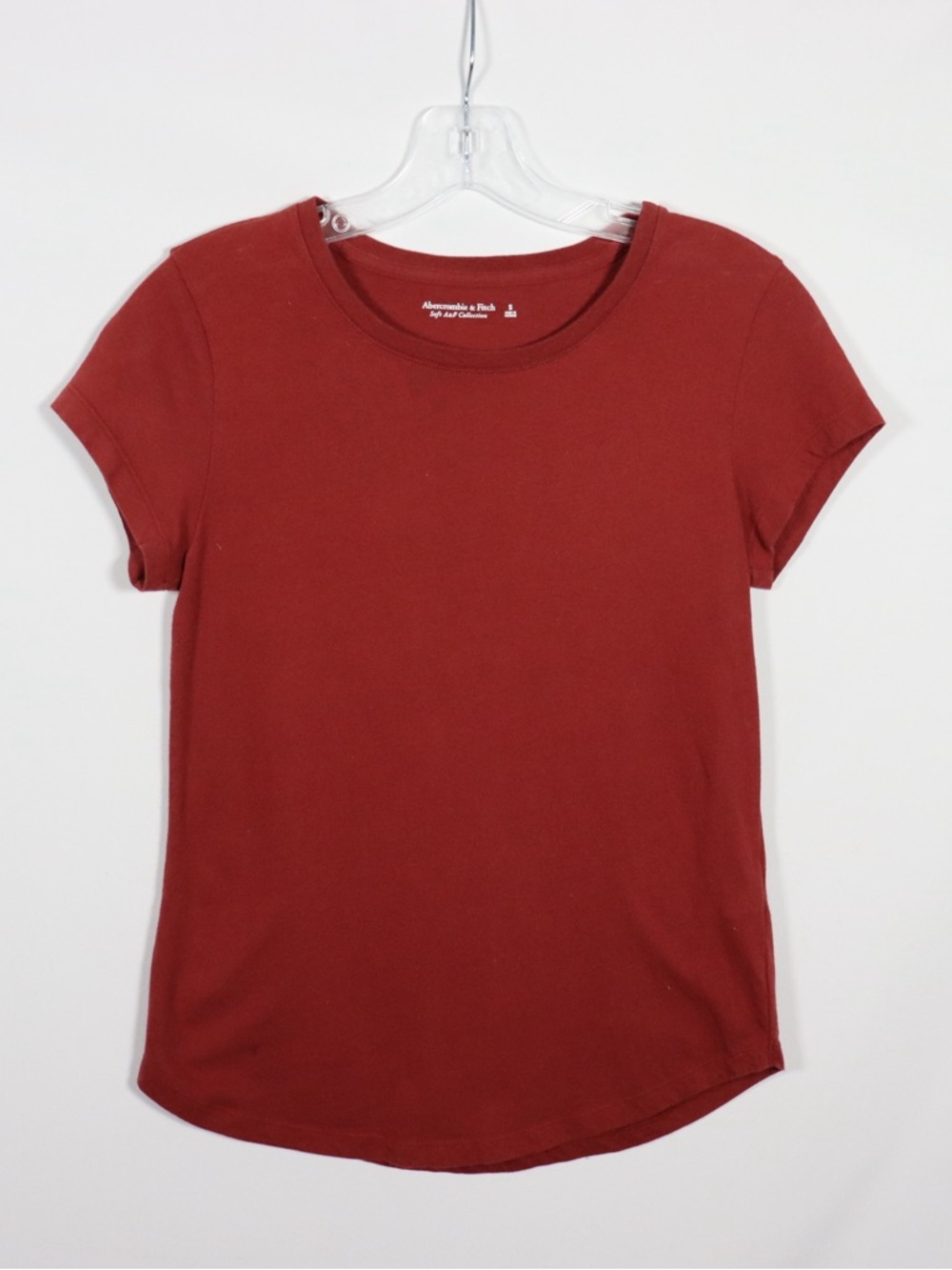 Abercrombie & Fitch Red Fitted Basic Tee Size Small - Picture 2 of 8